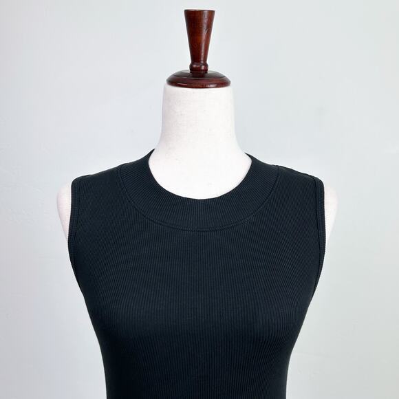 Nation LTD Mock Neck Rib Knit Jet Black Joan Tank Top - Picture 5 of 11
